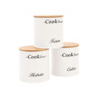 Cutie Paine cu Capac din Bambus + 3 Recipiente - Alb - Aglio