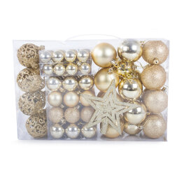 Set Globuri Decorative pentru Brad, 100 buc - Auriu