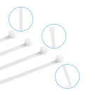 Vezetékkötegelő - 100 x 2,5 mm - 100 db - Fehér