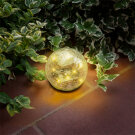 Lampa Solara cu Tarus - Sfera din Sticla - 10 cm - 10 LED Alb Cald