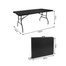 Masa Pliabila de Gradina - 180 x 74 x 74 cm - Negru