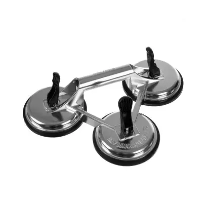 Dispozitiv pentru Manipulat Sticlă cu 3 Ventuze - 27x7,5x27 cm - Argintiu