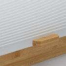 Cookline Anise Bambusz kenyértároló doboz acél ajtóval - 38x28x18,5 cm - Fehér, fa