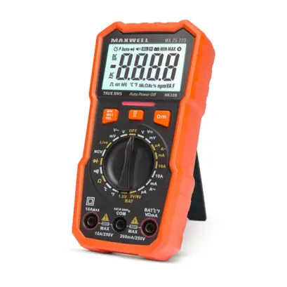 Multimetru digital cu tester de baterii, măsurare a temperaturii și funcție de lampă de lucru
