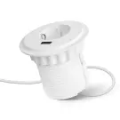 Priză încorporabilă ascunsă cu USB - alb