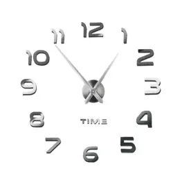 Ceas de perete DIY modern, autoadeziv - 60-130 cm - Argintiu