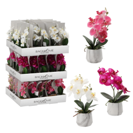 Floare artificială - Mix de orhidee în 3 culori, 28 cm