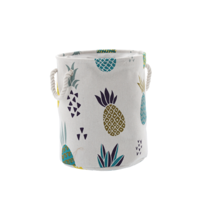 Coș rotund cu model de ananas pentru spălare/depozitare jucării - 30 x 35 cm, mărimea S