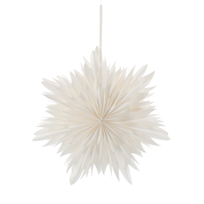 Steaua decorativă din hârtie albă, cu două straturi - 40 cm