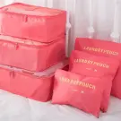 Set de organizatoare pentru călătorie, 6 piese, culoare somon
