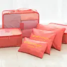 Set de organizatoare pentru călătorie, 6 piese, culoare somon