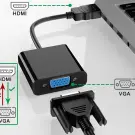 Cablu adaptor HDMI-VGA, negru