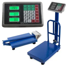 Cântar electronic de platformă cu capacitate de 100kg și afișaj LCD, alimentat cu acumulator
