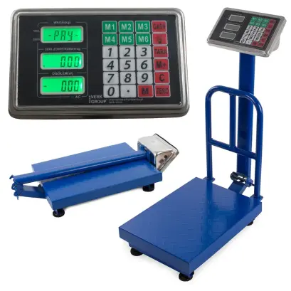 Cântar electronic de platformă cu capacitate de 100kg și afișaj LCD, alimentat cu acumulator
