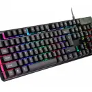 Tastatură gaming cu iluminare LED, rezistentă la apă, cu conectare USB - Negru