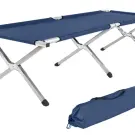 Pat de camping pliabil canadian cu husă de transport, albastru închis