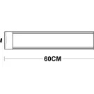 Lampă LED de perete 18W, 60cm, lumină rece albă, cu abajur din sticlă mată