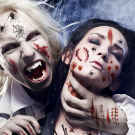 Tatuaje Temporare de Halloween cu Efecte de Sânge și Răni Dechise
