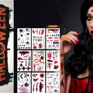 Tatuaje Temporare de Halloween cu Efecte de Sânge și Răni Dechise