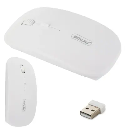 Mouse optic wireless subțire 2,4 GHz - Alb