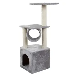 Ansamblu de zgâriat pentru pisici cu turn și locuri de odihnă, 92 cm, gri