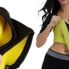Tricou de fitness neopren pentru femei cu mâneci lungi, efect de slăbire, negru, mărimea M
