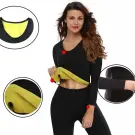 Pulover de fitness neopren cu mânecă lungă pentru femei, mărimea XL, negru