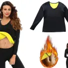 Pulover de fitness neopren cu mânecă lungă pentru femei, mărimea XL, negru