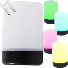Lampă de noapte LED RGB cu USB și 8 culori selectabile, două moduri de iluminare