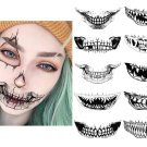 Tatuaj Temporar Halloween cu Model de Dinți de Monstru, Lavabil
