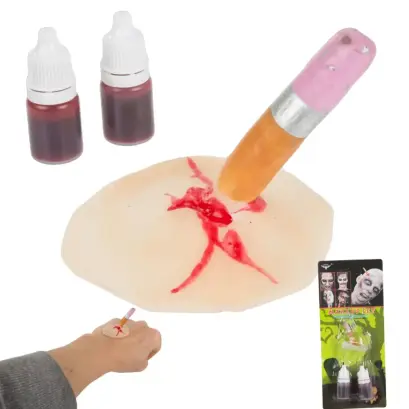 Set de machiaj de Halloween cu creion incorporat și sânge artificial