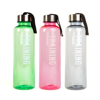 Sport kulacs - műanyag, átlátszó - 550 ml - 3 színben