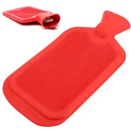 Termofor mare din cauciuc solid, 2000 ml, roșu