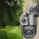 Cameră IP WiFi exterior cu 2 obiective, rotativă, 6MP, detecție mișcare