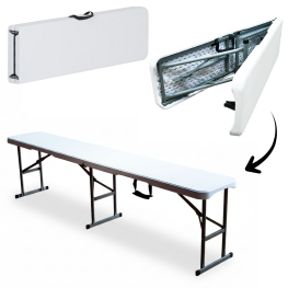 Bancă pliabilă pentru picnic/catering, 180 cm, albă