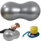 Minge de fitness pentru reabilitare, 40 cm, PVC, argintiu, cu pompă