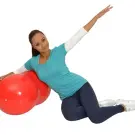 Minge de fitness pentru reabilitare, 40 cm, PVC, argintiu, cu pompă