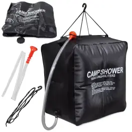 Duș camping solar 40L negru