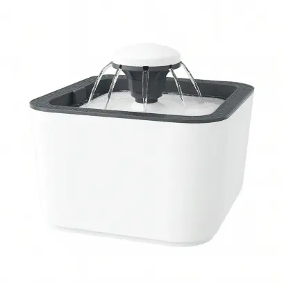 Fântână automată pentru pisici și câini 2.5L alb-gri