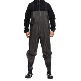Cizme-Pantalon Impermeabile pentru Pescuit și Vânătoare din PVC – cu Cizme Integrate