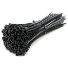 Coliere de fixare nylon 2,5x200mm, 100 bucăți, negre
