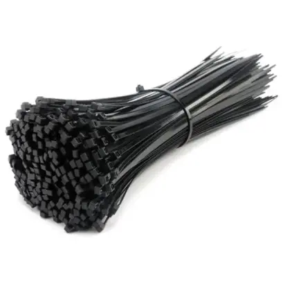 Coliere de fixare nylon 2,5x200mm, 100 bucăți, negre