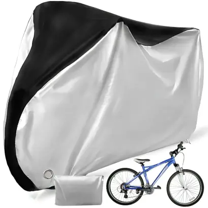 Husa impermeabilă pentru bicicletă/motocicletă, 200x110 cm, argintiu/negru