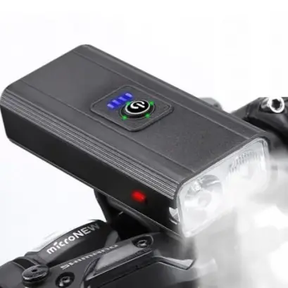 Set Lumini LED pentru Bicicletă Față și Spate, Reîncărcabile USB, 1600 lm, IPX45