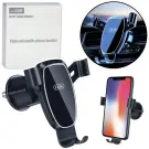 Suport Auto FAIK pentru Telefon, cu Prindere pe Grila de Ventilație, Rotire 360°, Negru