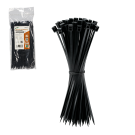 Set 100 Coliere de Cablu din Nylon, 4,8 × 200 mm, Negre, Rezistente la UV