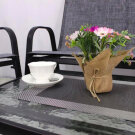 Set Mobilier de Gradina GardenLine cu Cadru Metalic - Masuta de Cafea + Banca + 2 Scaune - Gri